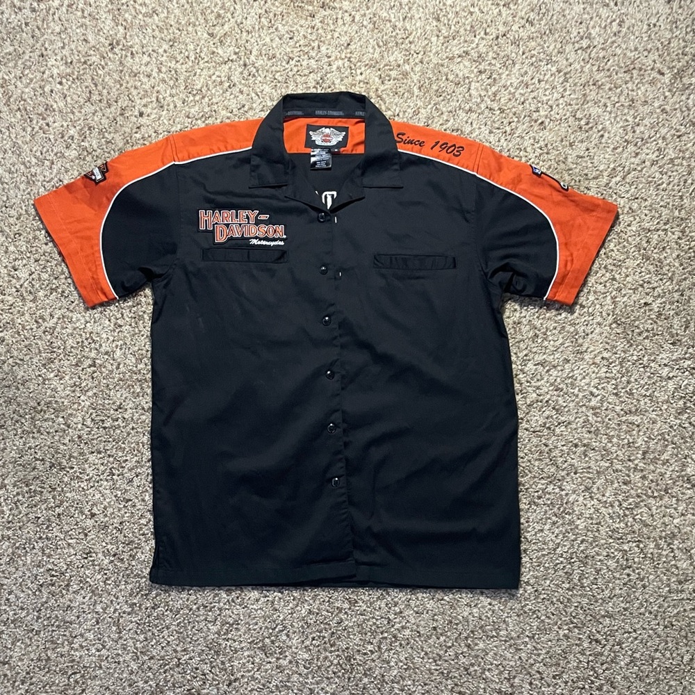 Harley Davidson Embroidered Button Down Shirt